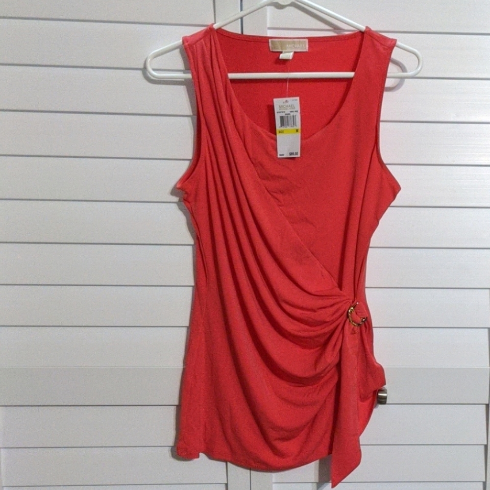 Michael Kors coral sleeveless blouse